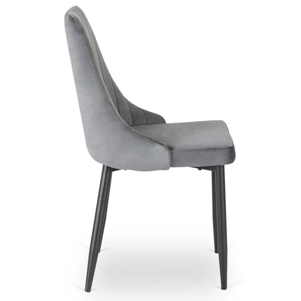 BARI Polstret Spisestol Grå Velour Moderne