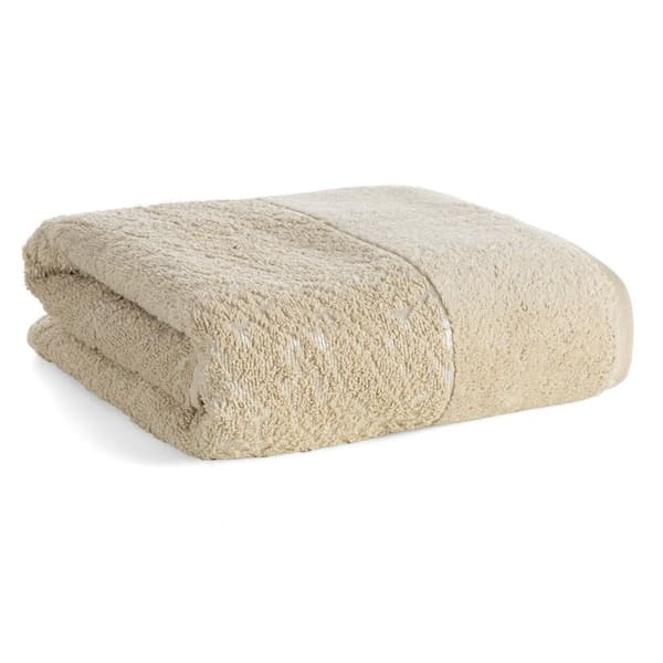 NOLA præget håndklæde 50x90 cm beige