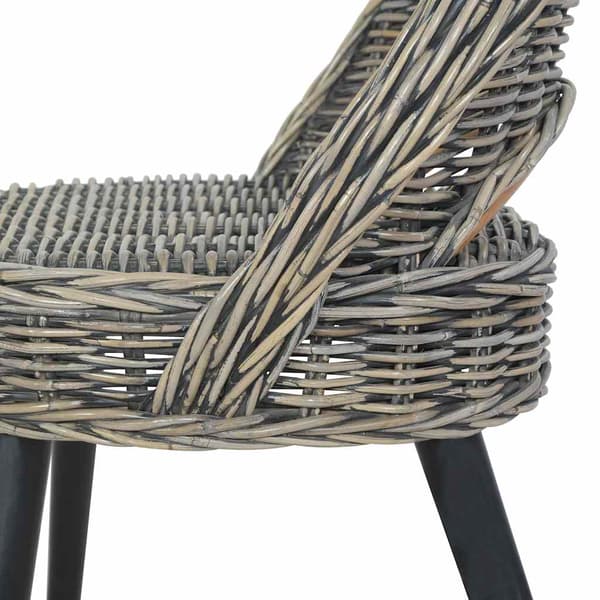 vidaXL Kubu rattan lænestol, sort