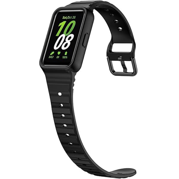 Silikone rem med cover til Samsung Galaxy Fit 3, sort