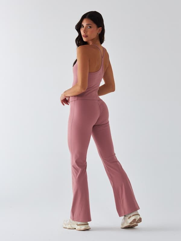 Rosa Utsvängda Leggings - Morning Dew M