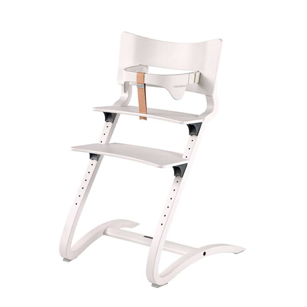 LEANDER - CLASSIC™ foderstol, hvid + stang, bakke, mørkeblå hynde - SÆT