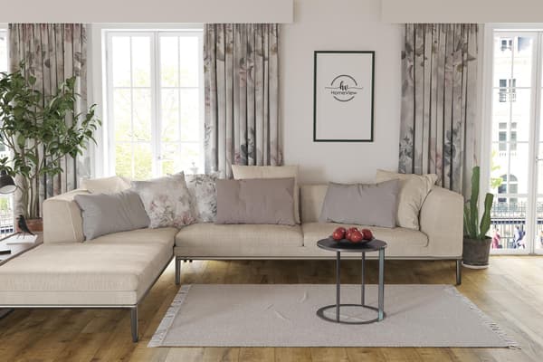 Gardin med snørehuller print 257