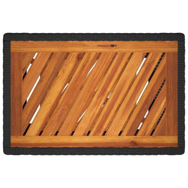 vidaXL havebord med træplade sort 60x40x75 cm