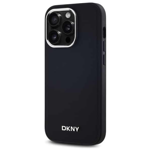 DKNY Plain Logo MagSafe -kotelo iPhone 14 Prolle, musta