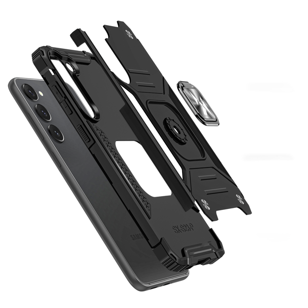 Pansret cover til Samsung Galaxy S23+ magnetisk holder Ring Armor sort