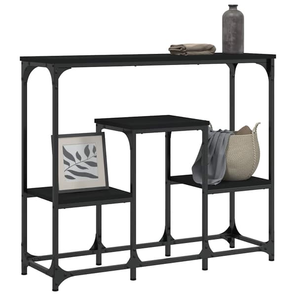 vidaXL konsolbord, sort, 89,5x28x76cm, træbaseret materiale