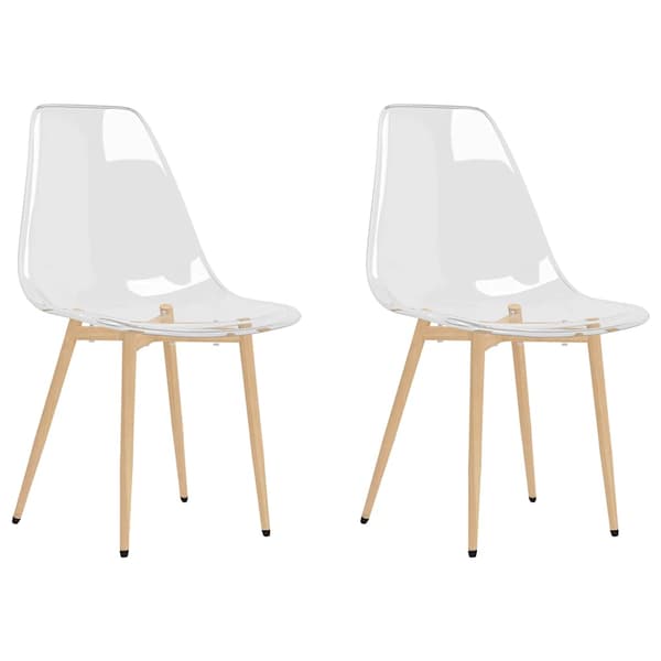 vidaXL Matstolar, set om 2, transparent, PET