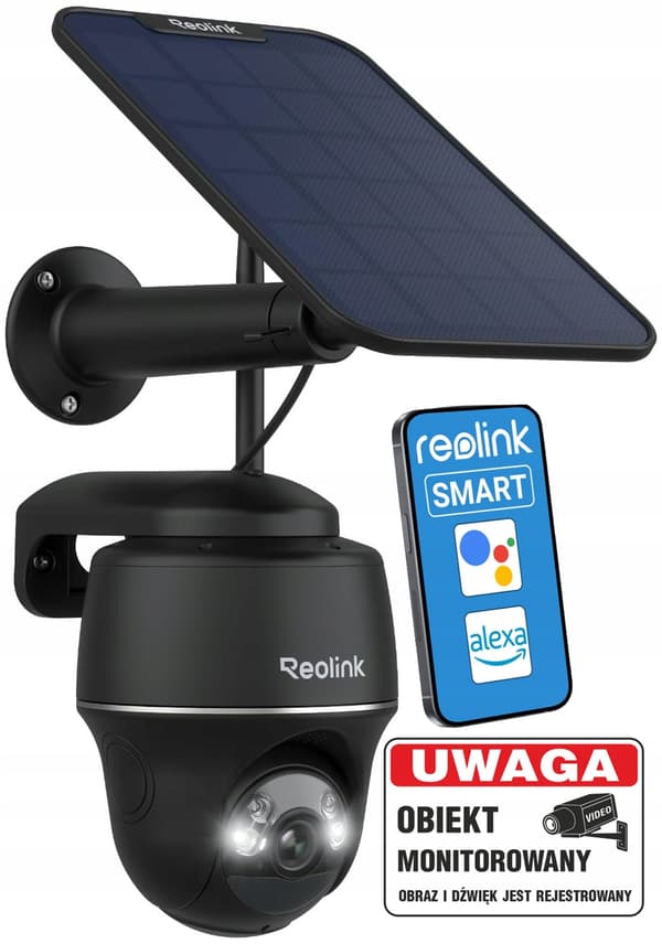 REOLINK ARGUS PT+ SORT SOLKAMERA