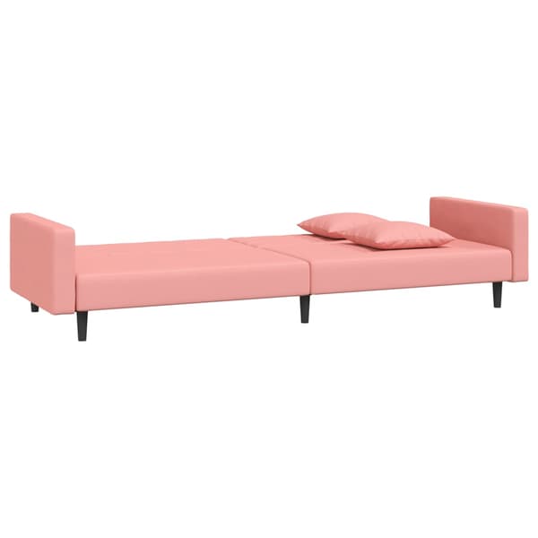 vidaXL 2-sitssoffa med 2 kuddar, rosa sammet