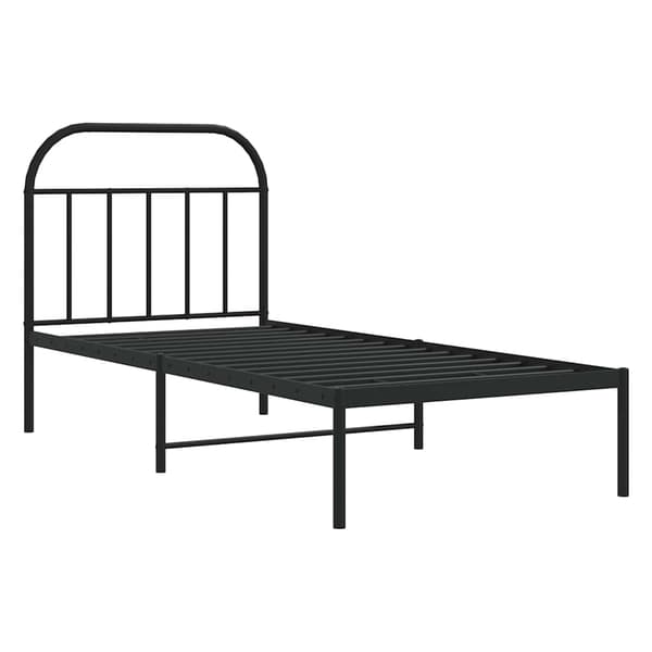 vidaXL metalsengestel med hovedgærde sort 90x200 cm