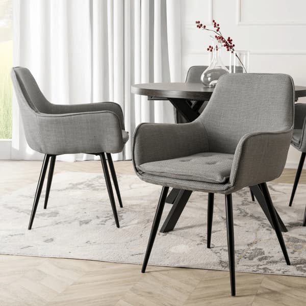 EDRICK Polstret Spisestol Grå Moderne Loft