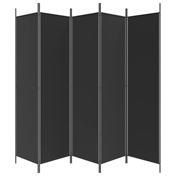 vidaXL 5-panels rumdeler, sort, 250x200 cm, stof