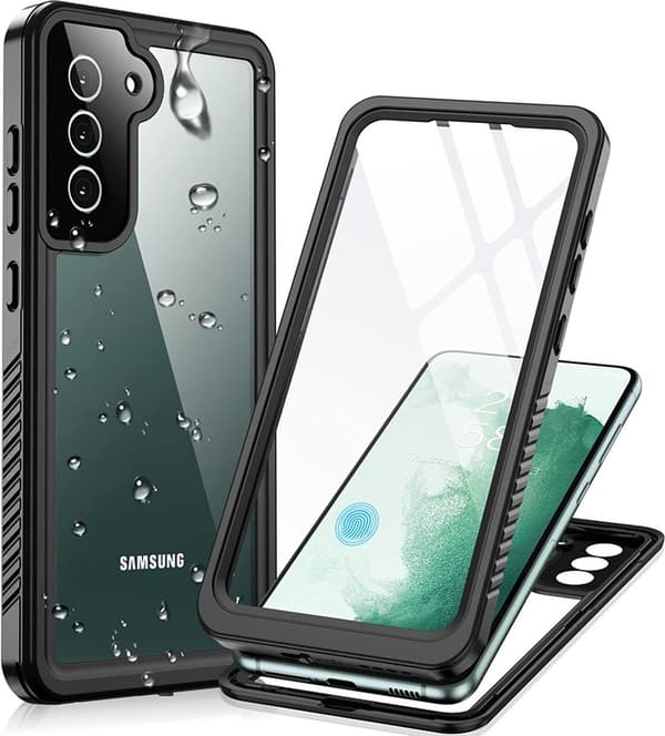 IP68 Vandtæt Etui til Samsung Galaxy S22+ Plus, Redpepper Dot+, Sort
