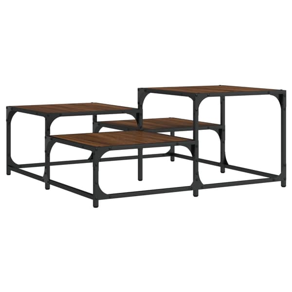 vidaXL sofabord brunt egetræ 87,5x87,5x40 cm