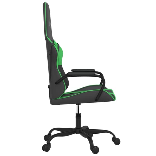 vidaXL gamingstol, sort og grøn, kunstlæder