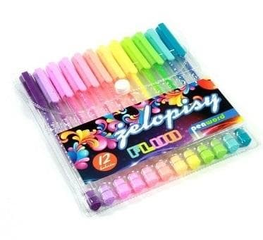 Fluorescerende gelpen 12 farver