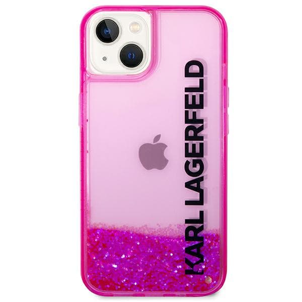 Karl Lagerfeld Liquid Glitter Elong-cover til iPhone 14 Plus, lyserød