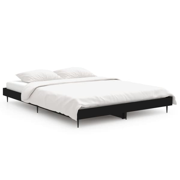 vidaXL sengestel, sort, 140x190 cm, træbaseret materiale
