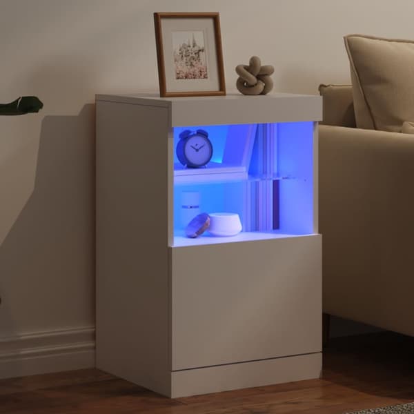vidaXL LED-skåp vit 41x37x67 cm