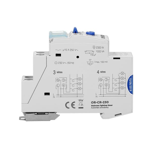 LED-trapptimer för DIN-skena 2300W 10A 3-4 trådar