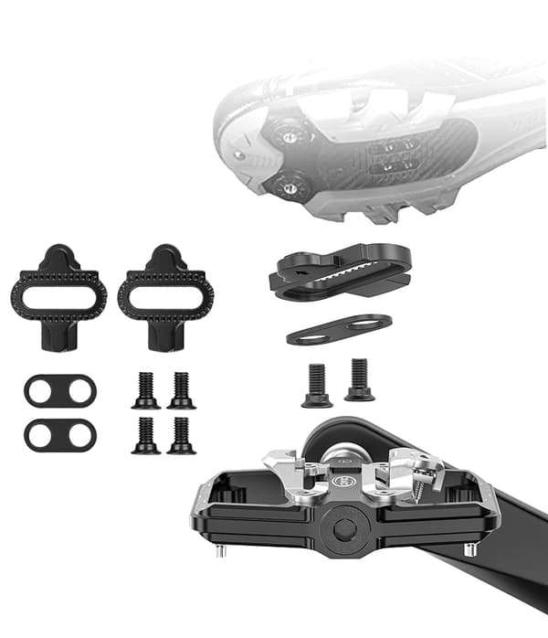 Aluminium Dobbeltfunktions Platform Cykelpedaler SPD Cleats Sort CXWXC