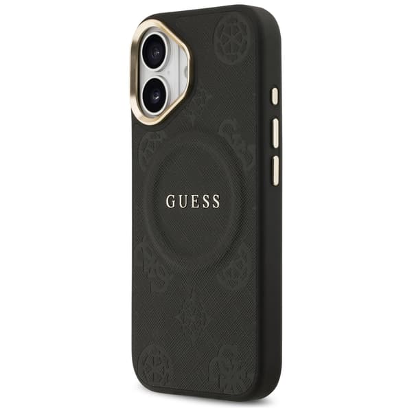 Guess Peony Hot Stamp MagSafe-etui til iPhone 17, sort