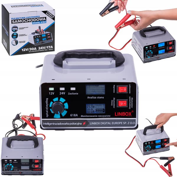 Bilbatterioplader 24V 12V 30A