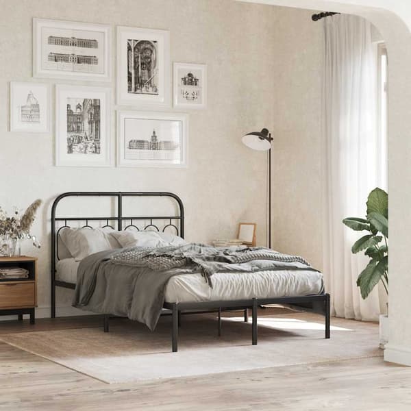 vidaXL metalsengegavl sort 120 cm