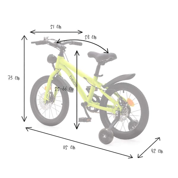 18 tommer børnecykel grøn skivebremser sidehjul