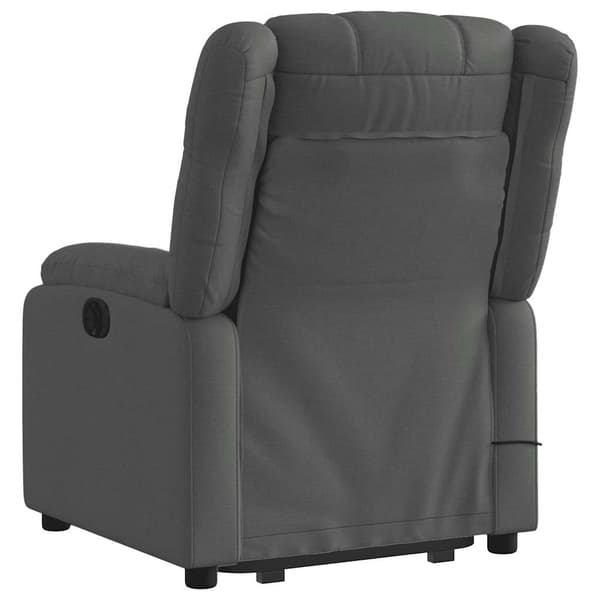 vidaXL Lyftbar massagefåtölj mörkgrå tyg