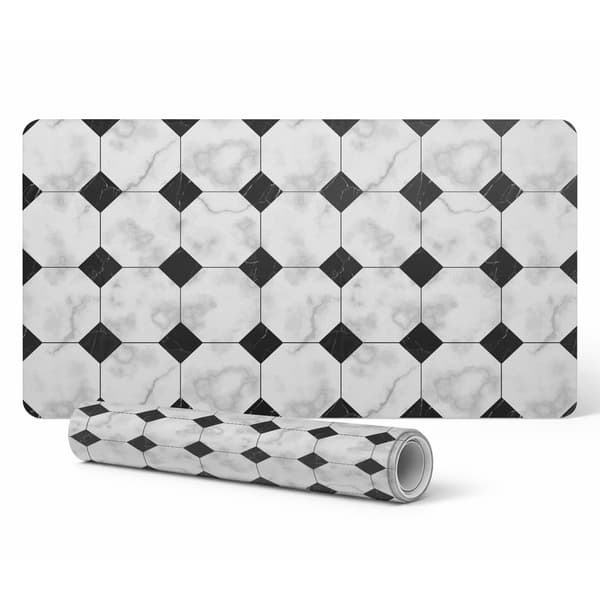 Slidstærk spillemåtte med geometrisk flisemønster 90x45 cm