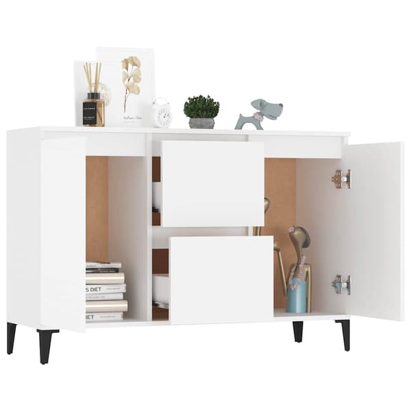 vidaXL skab, hvid, 104x35x70 cm, spånplade