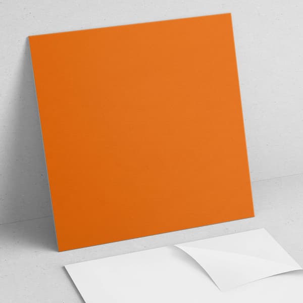 Selvklæbende vinyltrykte fliser orange farve 20x20x20 cm