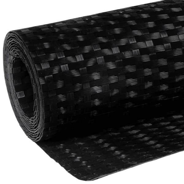 vidaXL balkonskærm, sort, 500x100 cm, polyrattan