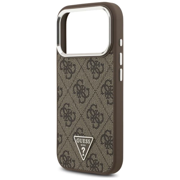 Guess 4G Triangle Logo MagSafe-etui til iPhone 17 Pro brun sølv