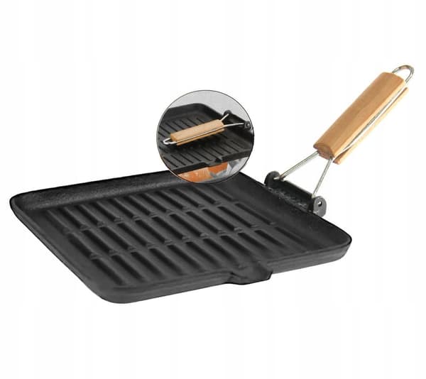 Krisber 24 cm støbejernsgrillpande