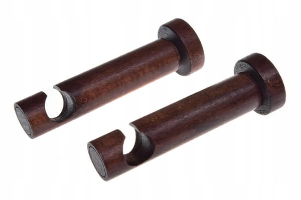 Enkel träkonsol för gardinstång diameter 20 mm Mahogny 2 st