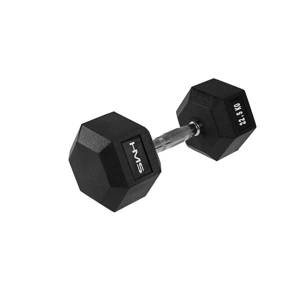 Gummibelagd hantel 22,5 kg HEX PRO HMS