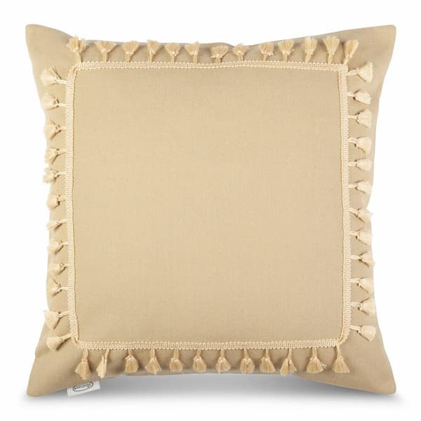 Pudebetræk BOHO/2 45x45 beige med pomponer