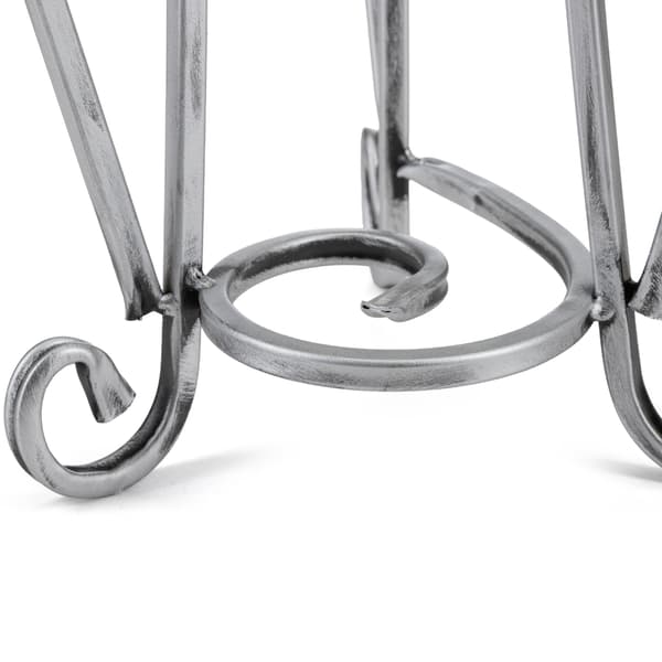 Stabilt blomställ i metall, silver