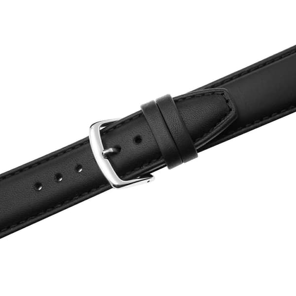 FUJI LÆDERREM 22 MM GLAT sort rem, sorte syninger
