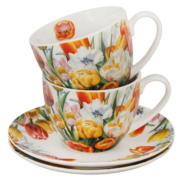 Set med 2 Tulips-koppar och fat 270 ml