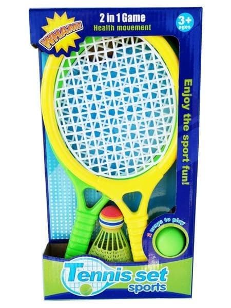 Racketar med boll och badmintonboll