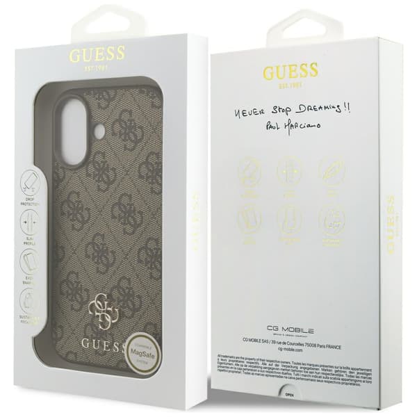 Guess 4G Small Classic Logo MagSafe-etui til iPhone 17 Brun