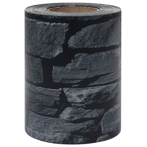 vidaXL Trädgårdsstaketskydd, PVC, 35x0,19 m, stenutseende