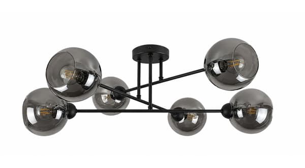 Loftlampe 6xE27 VASCO SORT/RØGET