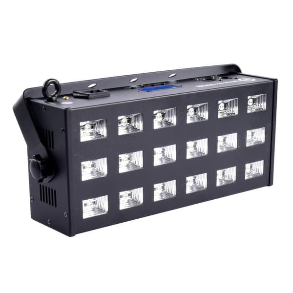 LIGHT4ME LED UV 18x3W reflektor + stroboskop DMX