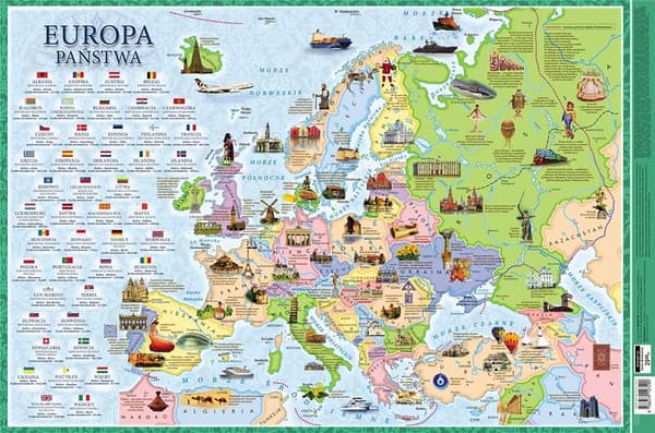 3D-musemåtte - Kort over Europa og lande