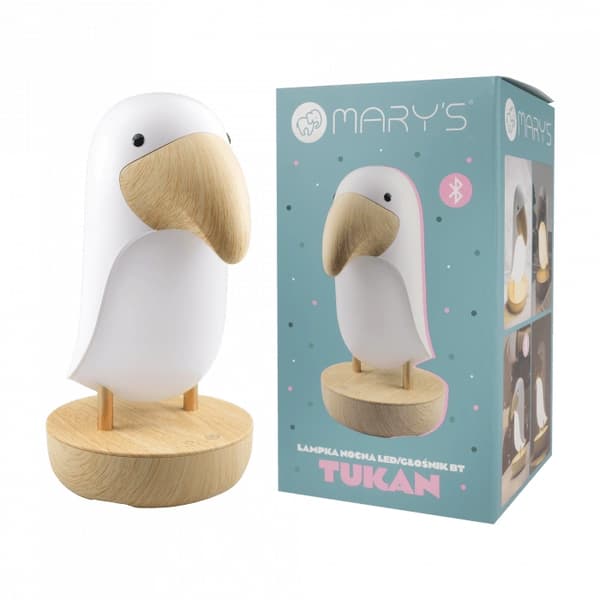 Barn-LED-nattlampa TUKAN varmvit + Bluetooth-högtalare